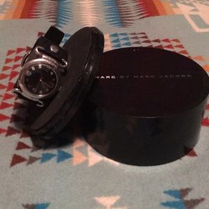 Black leather Marc Jacobs watch